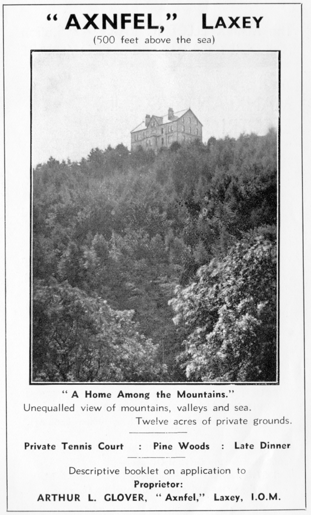 Old Advertisement used for Axnfel Guest House back in the day when the Glover family run the house.