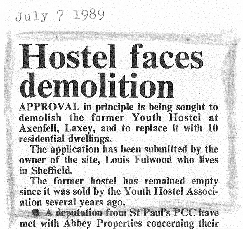 Axnfell Youth Hostel Faces Demolition Newspaper Cutting