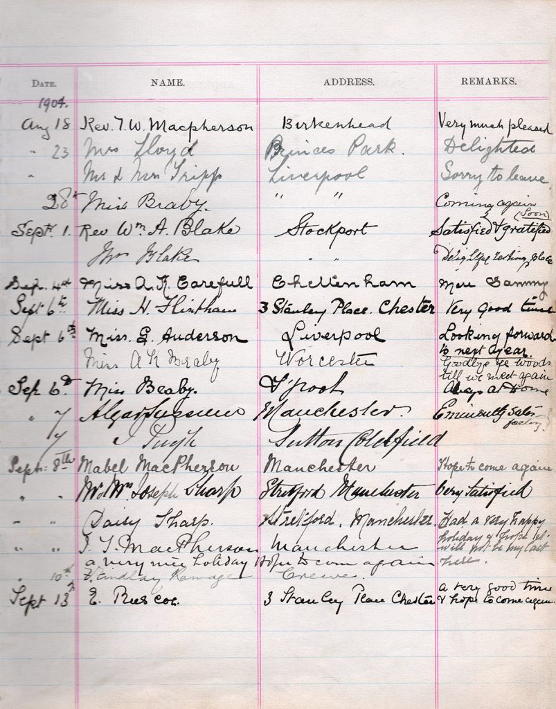 Axnfell Visitors Book (Page 005)