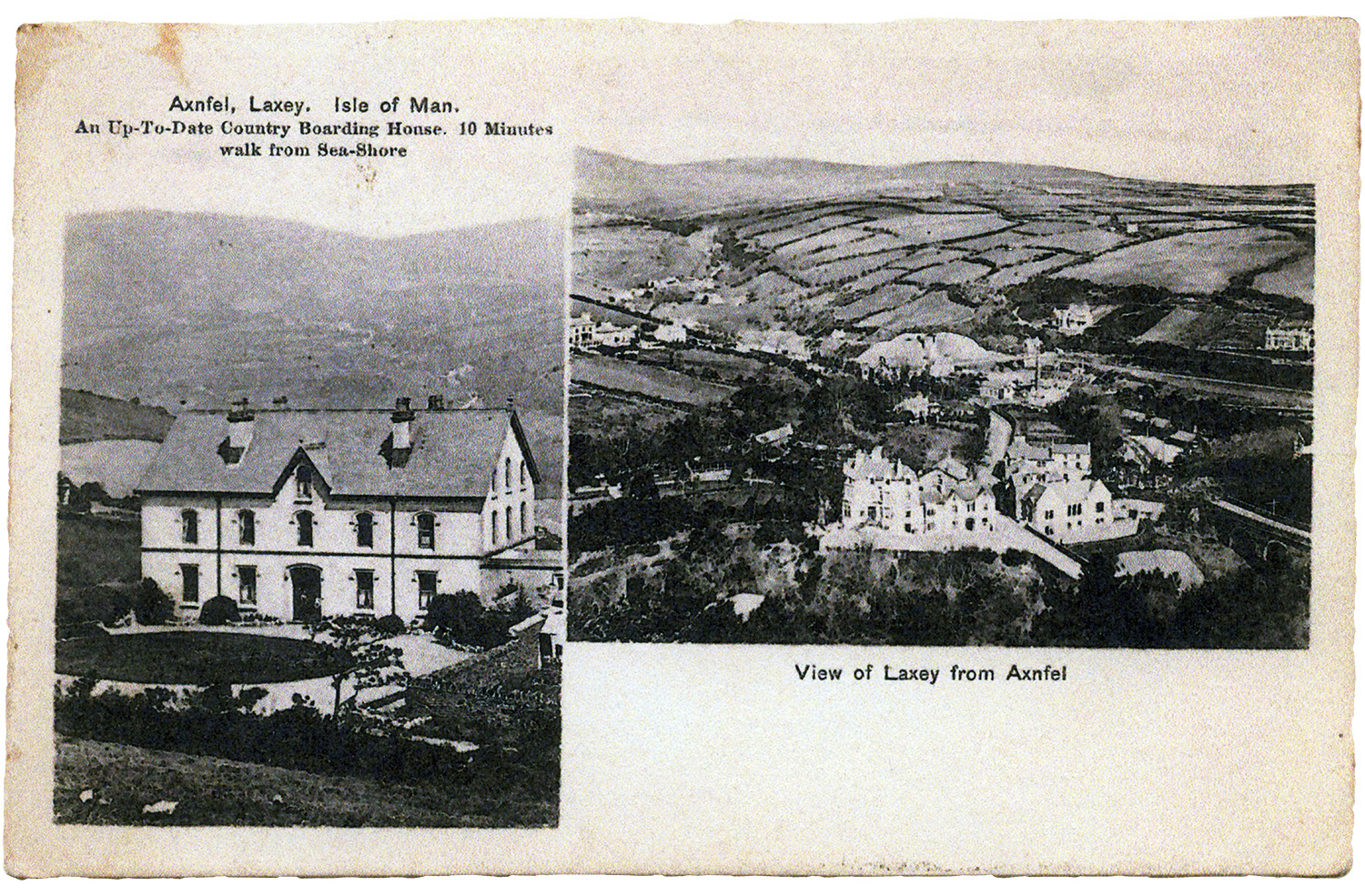 Axnfell Postcard from the early 1900's after the Glover Family had set-up the Guest House.